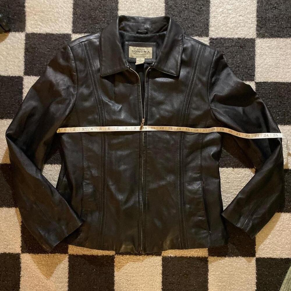 Vintage Sonoma 100% Lambskin Leather Jacket Black size large - Picture 4 of 6